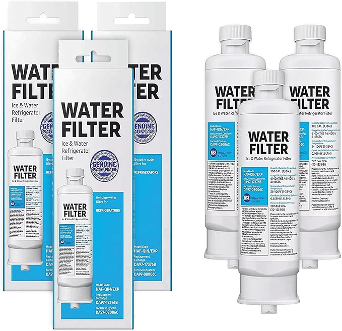 HAF-QIN/EXP DA97 Water Filter Replacement – Compatible with DA97-17376B – Carbon Block 99% Contaminant Reduction – Fresh Water & Ice – 18 Month Life 3 PACK