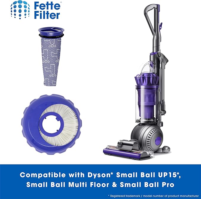 Fette Filter Vacuum Filter Set Compatible with Dyson Ball Models - Up to Two Reusable Filters per Pack