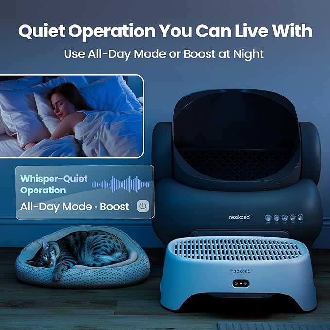 Neakasa Airstep, 2-in-1 Litter Box Air Purifier & Cat Step, 3-Mode Odor, Dust & Pet Hair Control, Air Filter Compatible with M1 Plus / M1 Lite and Most Automatic & Traditional Litter Boxes