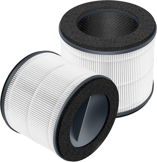 AP-T10-WT AP-T10FL Replacement Filter Compatible with HoMedics Air Purifier Filter Replacement TotalClean Tower Model AP-T10 AP-T10-WT AP-T10-BK Ture HEPA Type w/ 3-Stage Filtration, 2-Pack