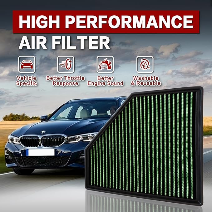G20 Engine Air Filter, Washable, Replacement Compatible with 2020-2023 BMW 330i 3 Series G20 G21, 2021-2023 BMW 430i, BMW Z4, BMW 230I,Increases Power & Performance High Performance Air Filter