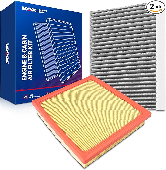 KAX Engine & Cabin Air Filter Kit, Replacement for Toyota Camry, RAV4, Highlander, ES350, RX350, NX350, Grand Highlander, Avalon, NX250, TX350, ES250, GR Corolla, Replace# CA12377 CF12157