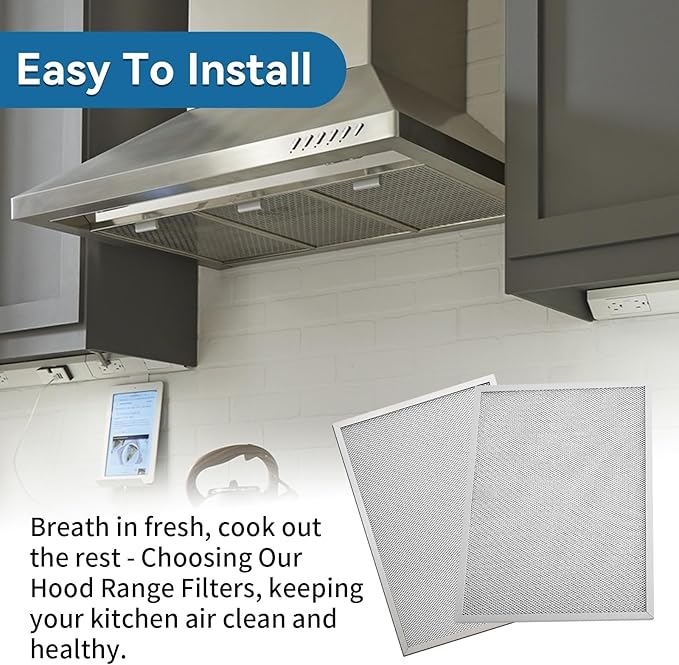 BPS1FA36 Aluminum Range Hood Filter 11-3/4 x 17-1/4 x 3/8" Compatible With Broan QS1 36" Nu Tone Allure 36" WS1, Replacement Hood Filter for Whirl pool Estate Se ars Ken more 99010300E, 2pcs