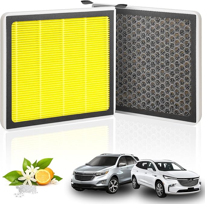 Cabin Air Filter CF11966, Replacement for Select GM Vehicles (Chevrolet, Cadillac, Buick, GMC: XT5, Silverado, Tahoe, Colorado, Cruze, Equinox, Impala, Malibu, Traverse), Aroma Elements