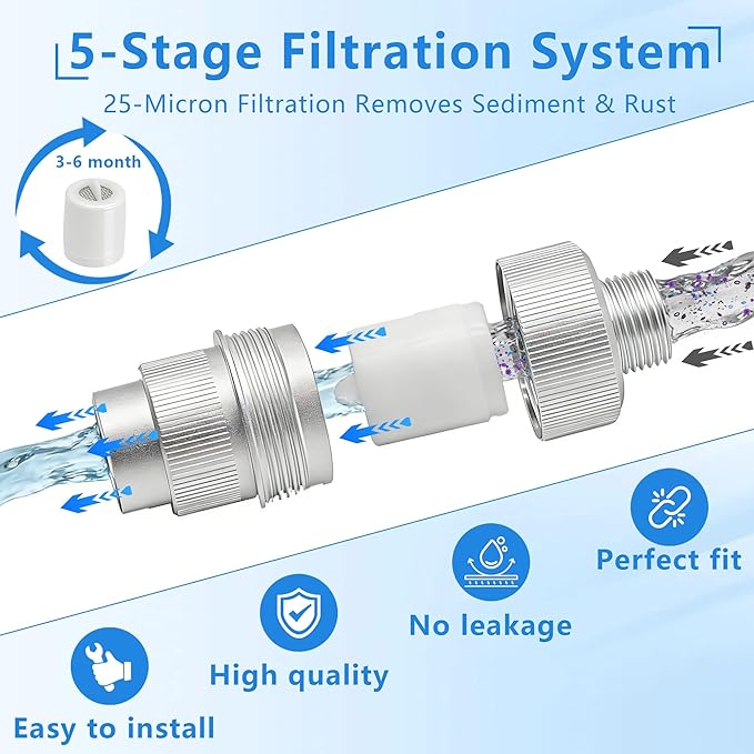 Upgraded 85470 Washing Machine Water Filter, Micron Sediment Inline Filter with Aluminum Alloy Leak-Resistant Filter Head, Includes Replacement Filter, Fits Most Standard Washers