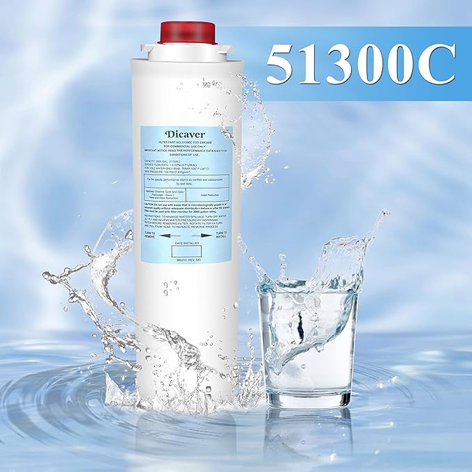 51300C Filters, Replacement for Elkay 51300C EWF3000 Filter By NSF/ANSI 42 Certified,Compatible with Ezh2o Filter Replacement Bottle Stations, 51300C 3000 Gallon (No Chip)