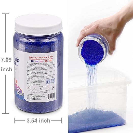 Silica Gel 12 LBS, Indicating Silica Beads (Blue to Pink), Reusable Silica Gel Desiccant Dehumidifier