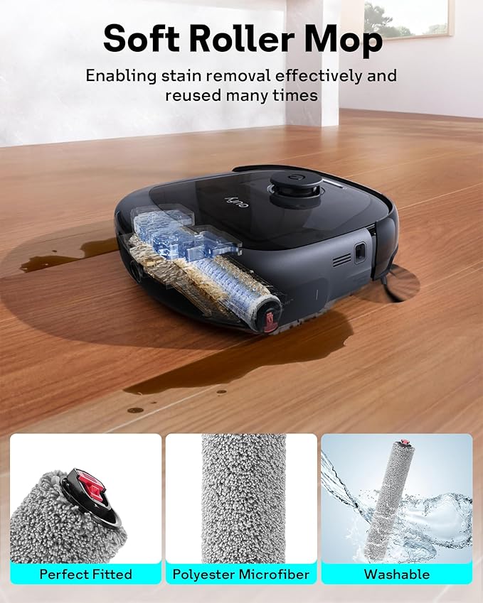 Leemone 12 Pack E25 E28 Replacement Parts Kit for eufy E28 / E25 Omni Robot Vacuum, E25 Accessories Parts with 2 Dust Bag, 4 Side Brushes, 1 Rolling Brush, 1 Roller Mop, 2 Filter, 1 Cleaning Brush