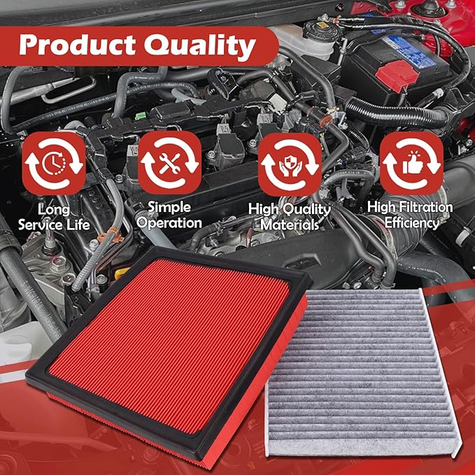 CA12377 Engine Air Filter and CF12157 Cabin Air Filter kit Compatible with 2018-2025 Toyota Camry Not For Hybrid 2020-2025 Highlander Not For Hybrid 2019-2025 Rav4 Not For Hybrid 2019-2025 Lexus ES350
