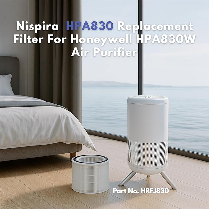 Nispira HPA830 Replacement Filter Compatible with Honeywell HPA830W Air Purifier Part HRFJ830 2 Pack