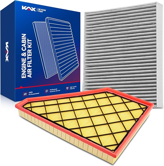 KAX Engine & Cabin Air Filter Kit, Replacement for Chevrolet Traverse 2018-2026, Blazer 2019-2026, Traverse Limited 2024, GMC Acadia Cadillac XT5 2017-2026, XT6 Buick Enclave, Replace# CA12166 CF11966