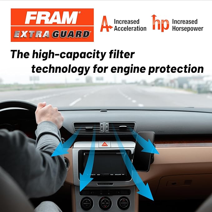FRAM Extra Guard Engine Air Filter Replacement, Easy Install w/Advanced Engine Protection and Optimal Performance, CA12051 for Select Honda Vehicles