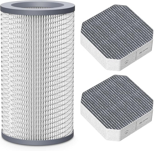 3 Pack Air Replacement Filter Set for Molekule Air Purifier, 1 Pack PECO-Filter and 2 Pack Pre-Filt er, High-efficiency Activated carbon 2-in-1 Air Clean Filtration System