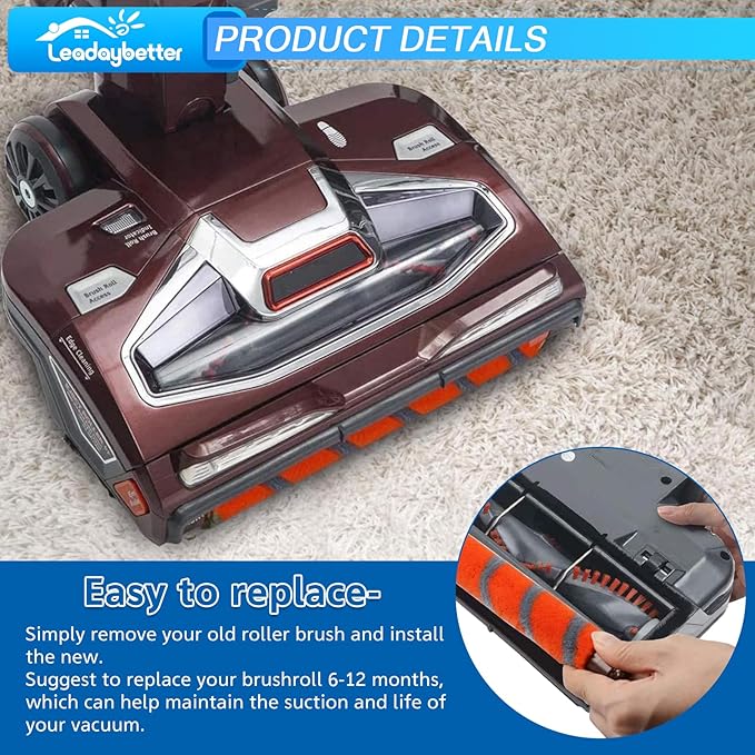 Leadaybetter Brush Roller Replacement Kit Compatible with Shark DuoClean NV800 NV801 NV803 UV810 HV380 HV381 HV381C HV382 HV383 HV384Q Vacuum, Compare to Part # 1148FT800 & 400FFJH380