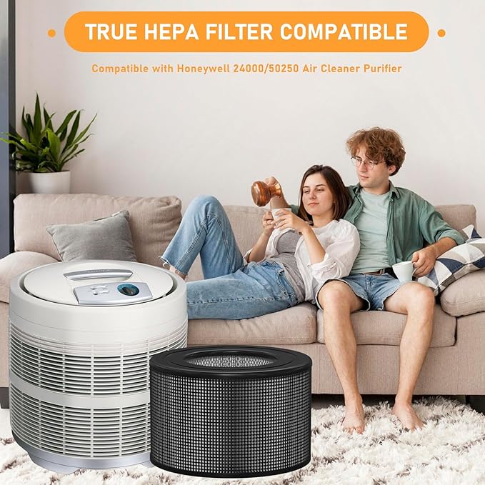 10500 True HEPA Filter Replacement Kit Compatible with Honey-well 10500 (EV-10) 17000 17000-S 17005 Air Cleaner Purifiers, Part Number 20500 (1 HEPA + 2 Carbon Pre-Filter)