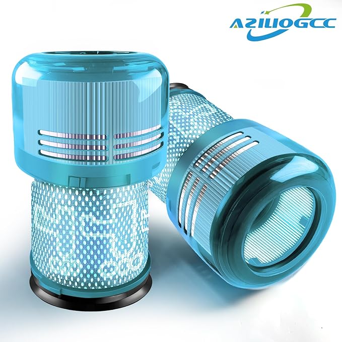 Vacuum Filter Replacement Parts for Dyson V15 Detect, V15 Detect Absolute, V15 Submarine, V11 Torque Drive, V11 Animal, SV14 Cordless Stick Vacuum,Part 970013-02, 2 Pack, Green