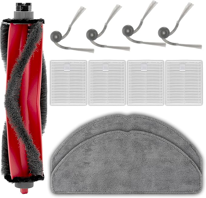 (11 Pack) Q7 M5+/ M5 Replacement Parts for Roborock Q7 M5+, Q7 L5, Q7 L5+ Robot Vacuum Cleaner, 1 Roller Brush, 4 Side Brushes, 4 HEPA Filters, 2 Mop Pads, Accessories Kit