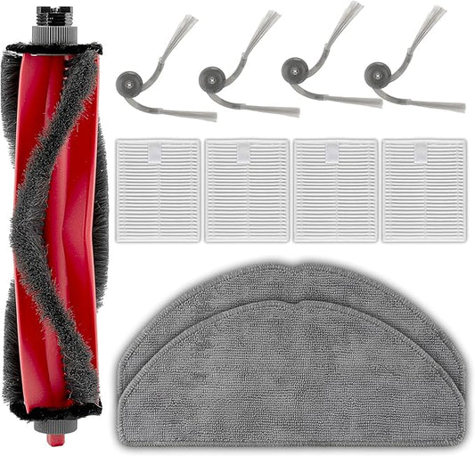 (11 Pack) Q7 M5+/ M5 Replacement Parts for Roborock Q7 M5+, Q7 L5, Q7 L5+ Robot Vacuum Cleaner, 1 Roller Brush, 4 Side Brushes, 4 HEPA Filters, 2 Mop Pads, Accessories Kit