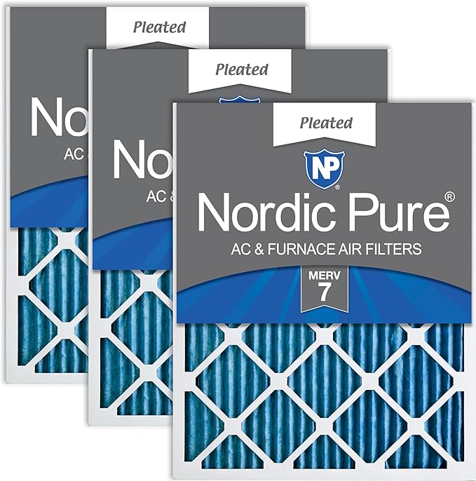 Nordic Pure 14x25x1 (Actual Size: 13 1/2 x 24 1/2 x 3/4) Pleated MERV 7 Air Filters 3 Pack
