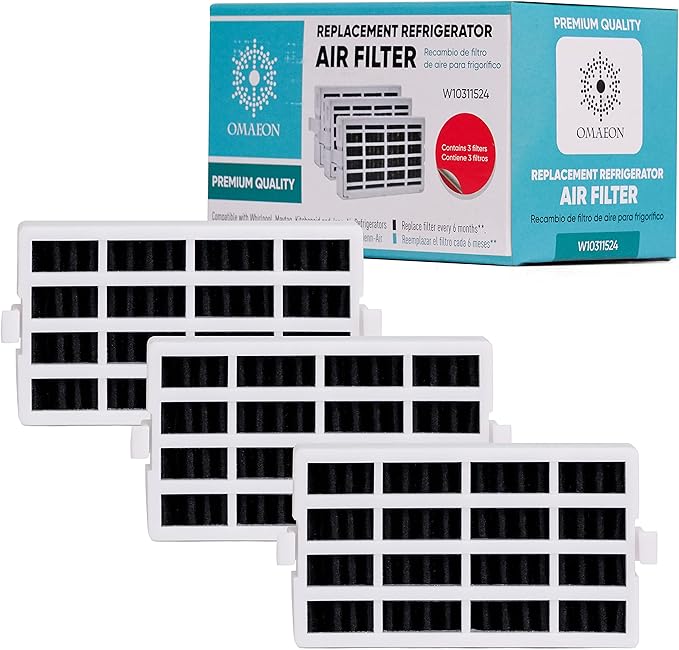 W10311524 Fresh Flow Air Filter For Whirlpool Refrigerator 2319308, W10335147, W10335147A, W10315189, AIR1, 1876318, AP4538127, AH2580853, EA2580853, PS2580853, 2319303 (3 Pack)
