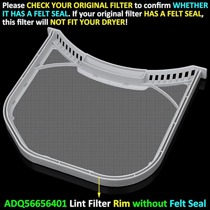 ADQ56656401 Lint Filter Replacement for LG & Kenmore Dryers, Ultra Durable Dryer Lint Screen Trap, Compatible with Part Number ADQ566564 AP4457244 PS3531962