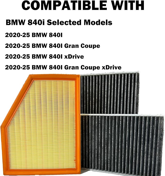 Engine Cabin Air Filters Compatible with BMW X5 X7 X6 BMW5 530i 540i 530e 740i 745e 745Le xDrive 840i Gran Coupe xDrive BMW Engine Cab AC Air Filtration 13718577170 64119366401 64115A1BDB6