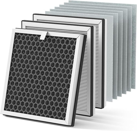 3-in-1 H13 Replacement Filters for Pure Enrichment PureZone Air Purifier (PEAIRPLG) - 3 Filter + 6 Pre-Filters