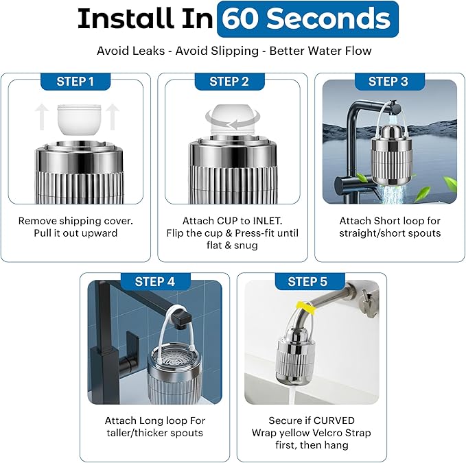 17-STAGE Bath Filter for Tub with Premium Design & Leak-Proof, 7000-Gallon Long-Life Cartridge with Vitamins C & E + Essential Minerals Removes Chlorine and Softens Hair, Skin & Nails | Patent Pending