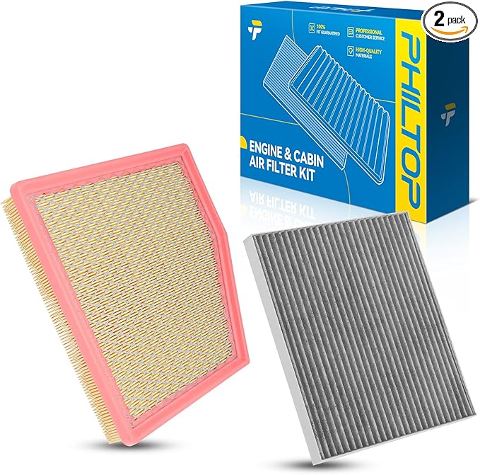 PHILTOP Engine & Cabin Air Filter Set, Compatible With Chrysler Pacifica 2017-2026 3.6L, Voyager 2020-2026 3.6L, Replace CA12091 CF12283 Car Accessories