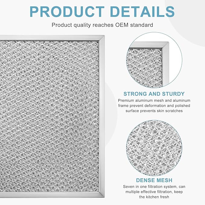 AMI PARTS Aluminum Range Hood filter 97006931 Replacement Compatible with Bro-an Nu-tone Range Hood Grease Filter PART#S97006931 (10-1/2 x 8-3/4 in) BP29, 88150, 99010121(4-pack)