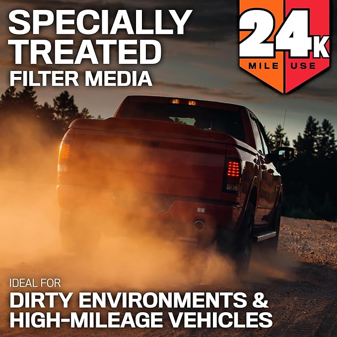 K&N Engine Air Filter: Extended Life 24,000 Mile Replacement Air Filter: Compatible with 2021 Ford Bronco, KNF-0634