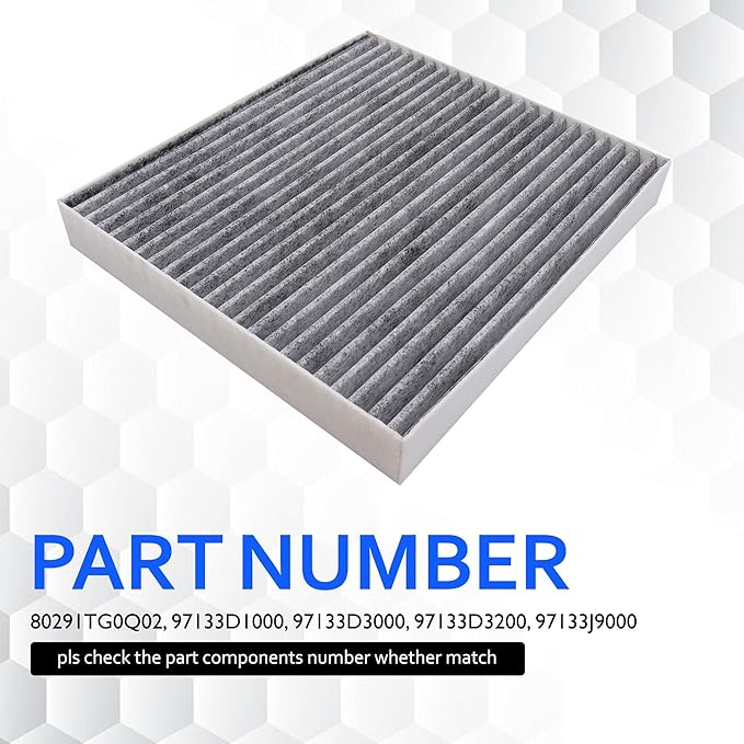 CAF1948P Cabin Air Filter Compatible with Hyundai Kona 2018-2023, Tucson 2016-2021, Veloster 2019-2021, Veloster N 2020-2022, Venue 2020-2024, Kia Seltos 2021-2024, Soul 2020-2024, Sportage
