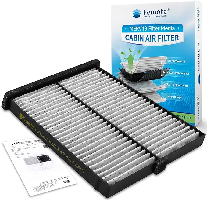 Tested MERV 13 Cabin Air Filter with Activated Carbon, CF11811 for Mazda 3 (2014-2018), Mazda 6 (2014-2021), Mazda CX5 (2013-2025).