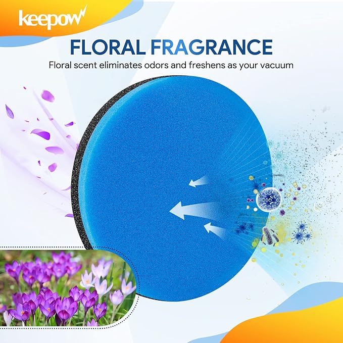 KEEPOW Febreze Vacuum Filter Compatible with Bissell Cleanview & PowerGlide Pet Vacuum, 3 Pack, Part #12141