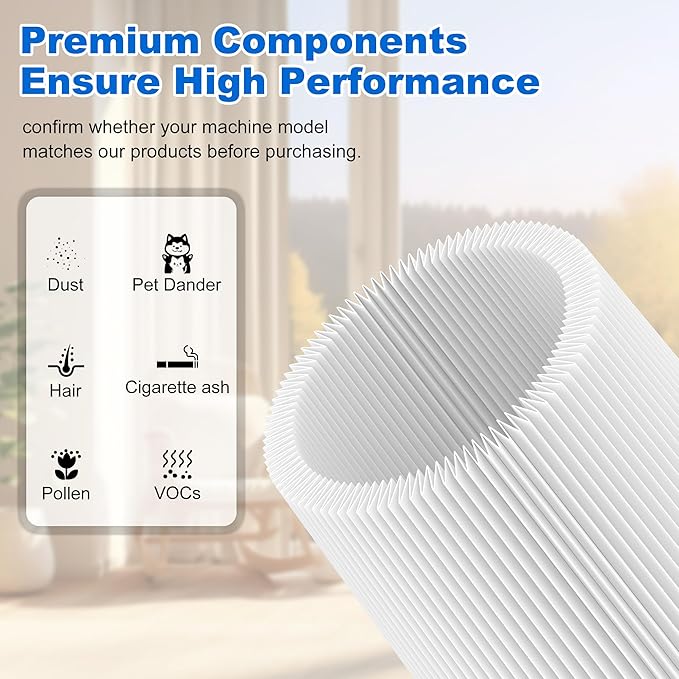 6 Pack T350 HEPA Filter Attachment Replacement Compatible with Trucozie T350 Cordless Lightweight Stick Vacuum Cleaner, 6 HEPA Filters, 1 Cleaning Brush