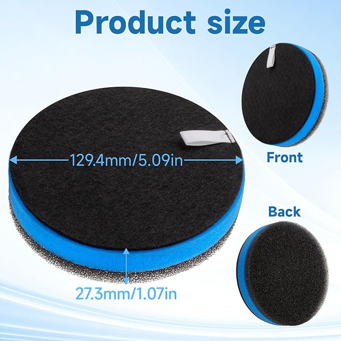 3-Pack Replacement Vacuum Filter Compatible with Bissell Cleanview Pet Vacuum 2258 2486 2252 2254 2256,Compatible with PowerGlide Pet Vacuum 22528 3334, Foam Filter Part No # 12141 & 1601972