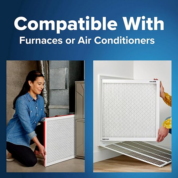 Filtrete 16x20x1 AC Furnace Air Filter, MERV 11, MPR 1000, Micro Allergen Defense, 3-Month Pleated 1-Inch Electrostatic Air Cleaning Filter, 2 Pack (Actual Size 15.719 x 19.719 x 0.84 in)