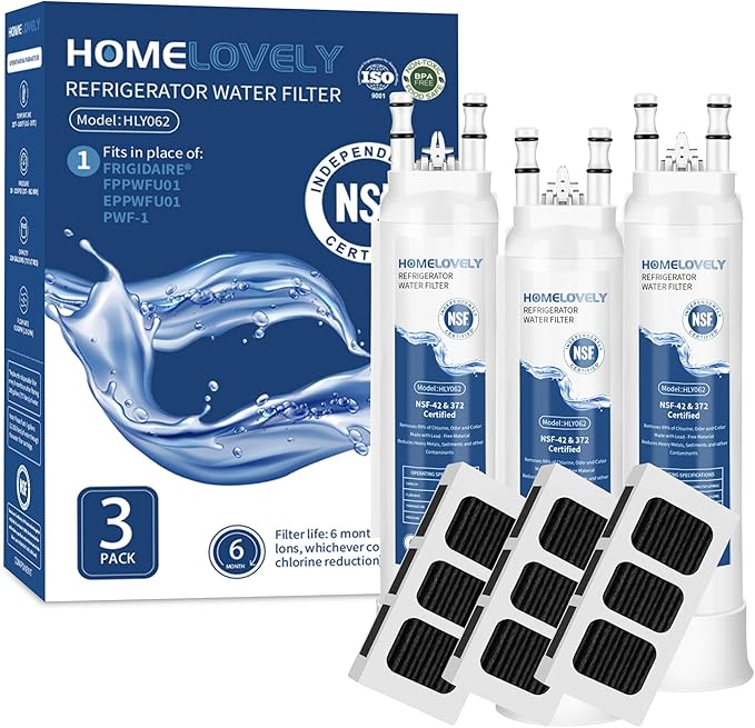 FPPWFU01 Water Filter & PureAir Ultra II PAULTRA2 Air Filter Combo Replacement for Frigidaire FRSS2623ASD, FRSS2623ASJ, FRSS26L3AFC, FRSS2623AW, 3 Combo