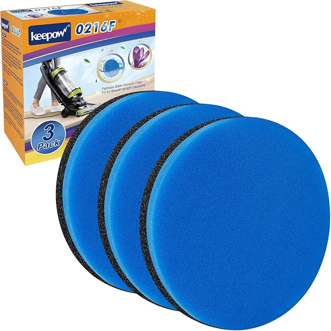 KEEPOW Replacement Filter Compatible with Bissell Cleanview Pet Vacuum 2252 2254 2256 2258 2486 PowerGroom 22528 PowerForce 3334 Powerlifter, PowerClean & PowerEase, Compare to Parts # 12141 & 1601972