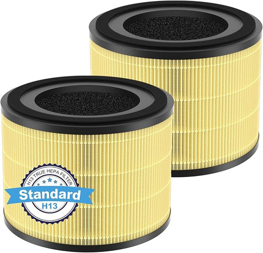 2 Pack AP-S0610L Replacement Filter Compatible with MOOKA AP-S0610L Air Purifier Pet Mode Filter, 3-Stage Filtration System for MOOKA H13 Filter Replacement, Yellow