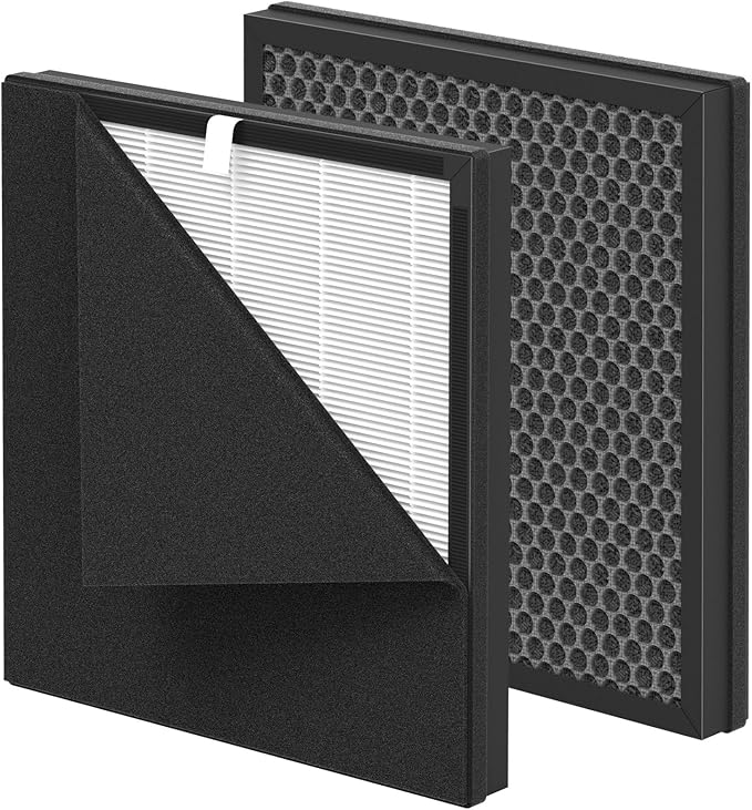 ET066 Replacement Filter Compatible with Evalit ET066 Air Purifier, Washable HEPA 3-Stage Filtration for Home Large Room, Original Version, 2 Pack