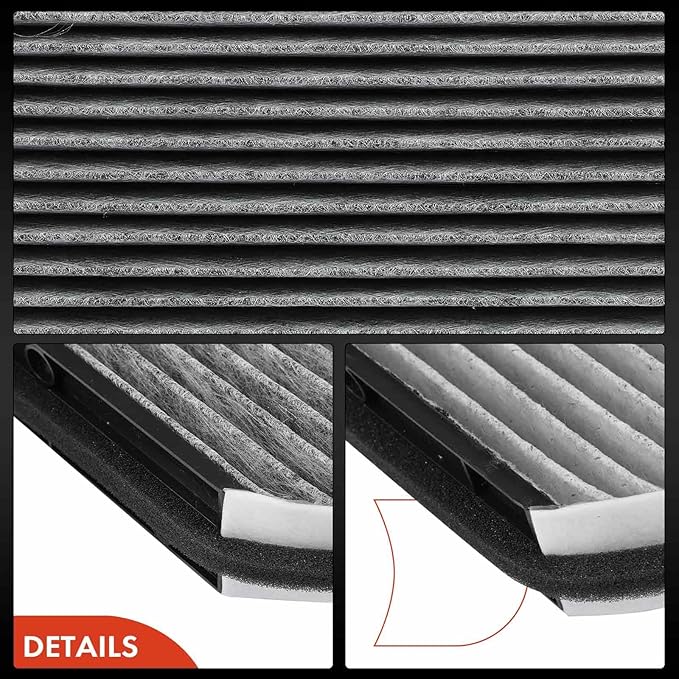 A-Premium Cabin Air Filter w/Activated Carbon - Compatible with Mercedes-Benz Models - C200, C250, C300, CLS350, CLS400, CLS550, E200, E250, E300, E400, E550, GLK250, GLK350, SL450, SL500, AMG GT