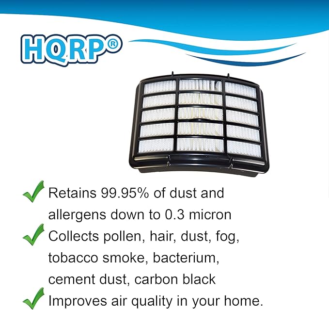 HQRP Filter Kit (HEPA + Foam and Felt) compatible with Shark Navigator NV350 NV360 NV361 NV360_26 NV370 NV380 NV391 UV440 UV490 UV500 UV540 UV550 UV541 series Lift-Away Deluxe Upright Vacuum Cleaner