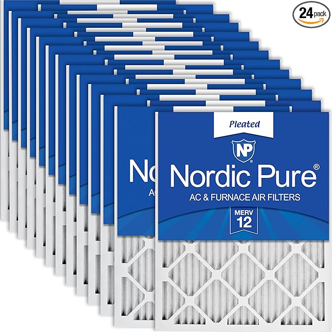 Nordic Pure 12x18x1 (Actual Size: 11 1/2 x 17 1/2 x 3/4) Pleated MERV 12 Air Filters 24 Pack