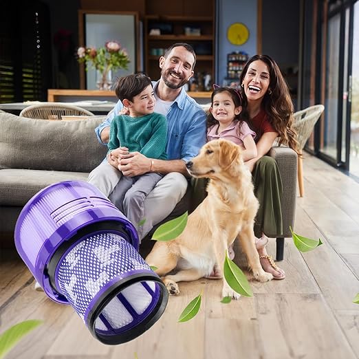 2-Pack V12 Vacuum Filter Replacement Compatible for Dyson V12 Detect Slim, Animal, Slim+ & Absolute – Part No. 971517-01, Compatible with Dyson SV34, SV35 Models
