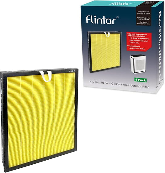 Flintar Vital 200S Pet Allergy Filter, Compatible with LEVOIT Vital 200S-P Air Purifier, H13 Grade Filtration + Activated Carbon filter, Part # Vital 200S-RF-PA, 1-Pack