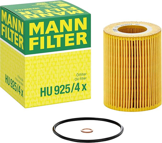Mann Filter HU 925/4 x Cartridge Oil Filter Replacement with Oil Drain Plug Gasket Compatible With BMW 320i (2001-2005), 323Ci (2000), 323i (1997-2001), 323is (1998-1999), 325Ci (2001-2006)