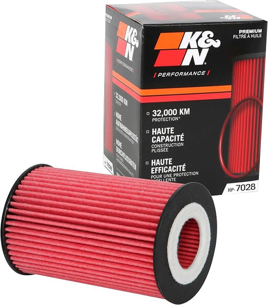 K&N Premium Oil Filter: 20,000 Mile Engine Protection, High Capacity/High Efficiency: Compatible with MERCEDES BENZ/FREIGHTLINER/DODGE/JEEP (See Product Description for Select Description), HP-7028