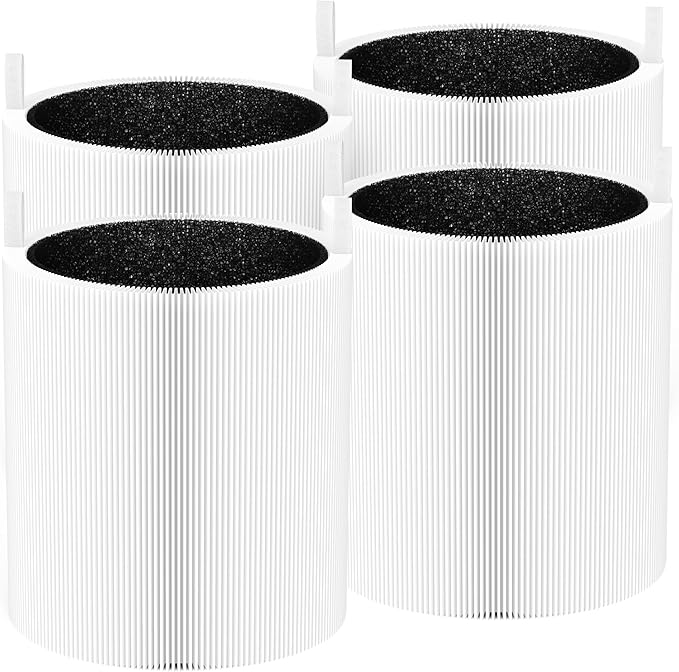 4 Packs 511 Replacement Filters Compatible with Blueair Blue Pure 511 Air Purifier, 2-in-1 Filter of HEPA Filter and Activated Carbon Filter