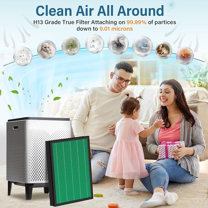 2 Pack 300 Replacement Filter for Coway AIRMEGA Max2 300/300S Smart Air Purifier，True HEPA with Activated Carbon 2-in-1 Filter, AP-1515-FP